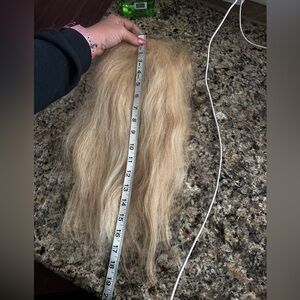 Platinum Blonde 613 Human Hair Ponytail Extension 18"